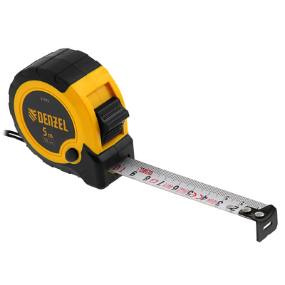 Рулетка 5м х 19мм, двухкомп. корпус, кнопка-пауза Denzel по ценам производителя в Челябинске с доставкой по всей России