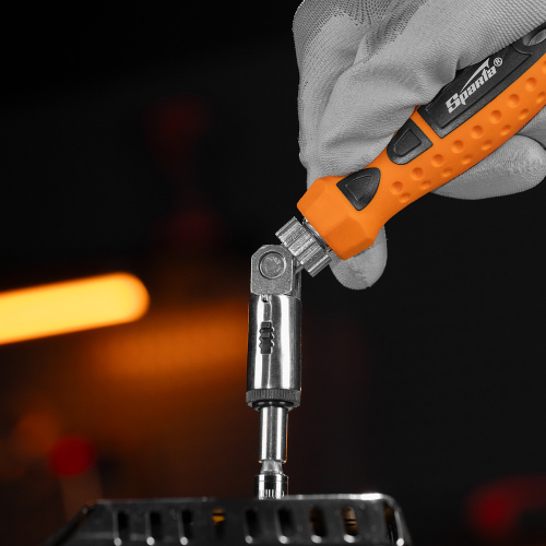 Отвертка реверсивная с шарниром, биты, торцевые головки, 18 шт, Sparta по ценам производителя в Челябинске с доставкой по всей России