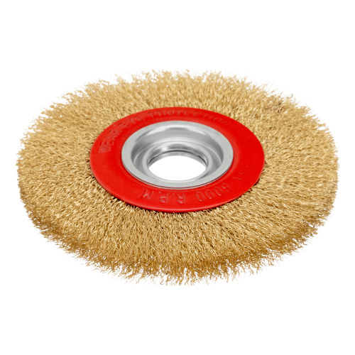 Щетка для точила, 175 мм, посадка 32 мм, плоская, латунированная витая проволока Matrix по ценам производителя в Челябинске с доставкой по всей России