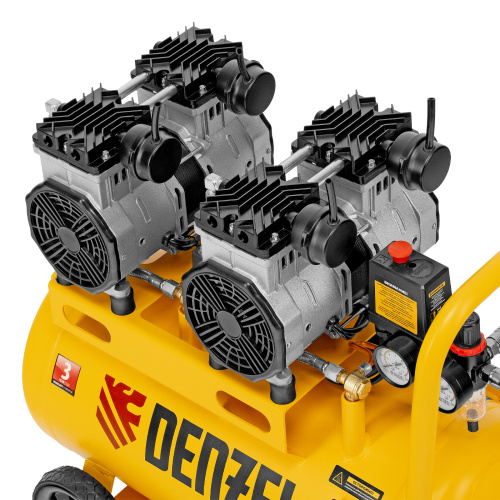 Компрессор безмасляный, малошумный DLS 2200/50, 2200 Вт, 2x1100, 50 л, 380 л/мин Denzel по ценам производителя в Челябинске с доставкой по всей России