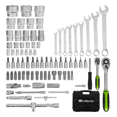 Набор инструмента, 1/2", 1/4", пластиковый кейс, 83 предмета Сибртех по ценам производителя в Челябинске с доставкой по всей России