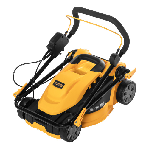 Газонокосилка электрическая GM-1200, 1200 Вт, ширина 32 см, 3 уровня, травосборник 25 л. Denzel по ценам производителя в Челябинске с доставкой по всей России