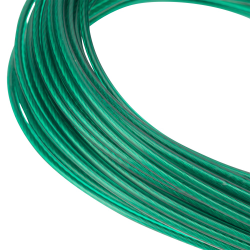 Трос металлополимерный зеленый ПР-2.5, толщина 2.5 мм, моток 20 метров Сибртех по ценам производителя в Челябинске с доставкой по всей России