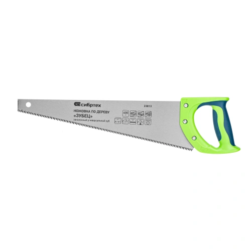 Ножовка по дереву "Зубец", 400 мм, 7-8 TPI, каленый зуб 3D, двухкомпонентная рукоятка Сибртех по ценам производителя в Челябинске с доставкой по всей России