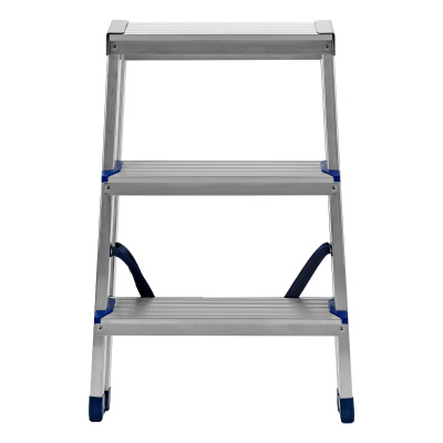 Стремянка двусторонняя 3 ступени, алюминиевая, Сибртех по ценам производителя в Челябинске с доставкой по всей России