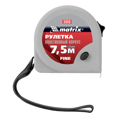 Рулетка Fine,7,5 м х 25 мм,пластиковый корпус Matrix по ценам производителя в Челябинске с доставкой по всей России