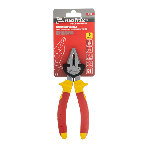 Плоскогубцы комбинированные, Insulated, 160 мм, двухкомпонентные рукоятки Matrix Professional по ценам производителя в Челябинске с доставкой по всей России