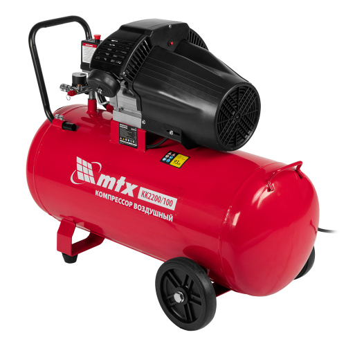 Компрессор воздушный КК-2200/100, 2,2 кВт, 350 л/мин, 100 л, прямой привод, масляный MTX по ценам производителя в Челябинске с доставкой по всей России