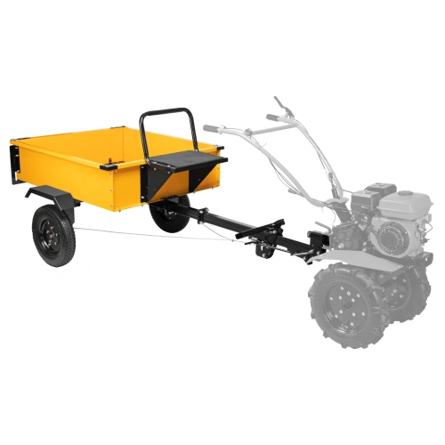 Прицеп для мотоблока TT-500, оцинк., груз. 500 кг, рег. сцепка, колеса 4.00-10, в упаковке Denzel по ценам производителя в Челябинске с доставкой по всей России