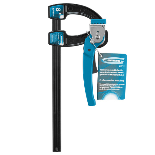 Струбцина реечная быстрозажимная 8, металлический корпус, рычажный храповой механизм, 200 мм Gross по ценам производителя в Челябинске с доставкой по всей России