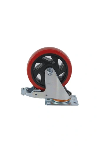 Колесо поворотное усиленное полиуретан SCBM 55 125 мм с тормозом по ценам производителя в Челябинске с доставкой по всей России