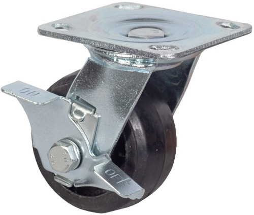 Колесо большегрузное поворотное с тормозом обрезиненное 150 мм - SCdb 63 по ценам производителя в Челябинске с доставкой по всей России