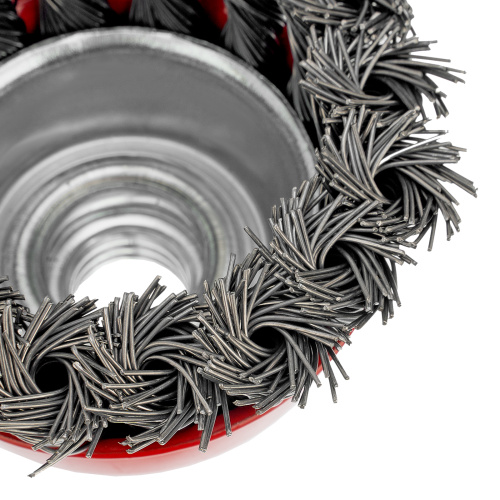 Щетка для УШМ, 65 мм, М14, "чашка", крученая проволока 0.5 мм Matrix по ценам производителя в Челябинске с доставкой по всей России