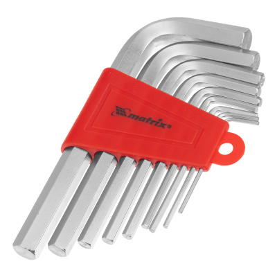 Набор ключей имбусовых HEX, 1.5-10 мм, CrV, 9 шт, коротких, с сатиновым покрытием Matrix по ценам производителя в Челябинске с доставкой по всей России