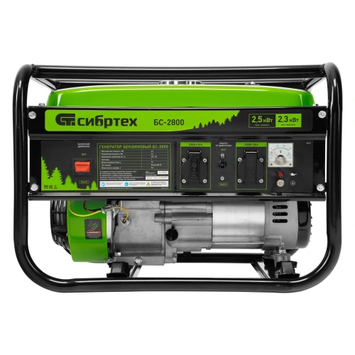 Генератор бензиновый БС-2800, 2.5 кВт, 230В, четырехтактный, 15 л, ручной стартер Сибртех по ценам производителя в Челябинске с доставкой по всей России