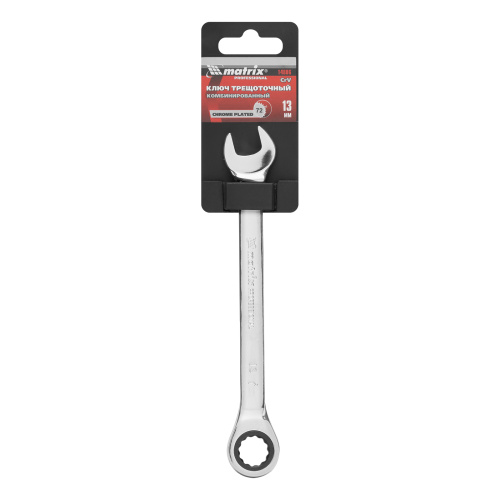 Ключ комбинированный трещоточный, 13 мм, CrV, зеркальный хром Matrix Professional по ценам производителя в Челябинске с доставкой по всей России