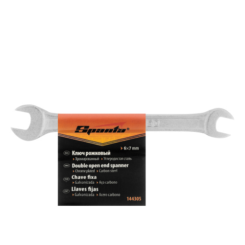 Ключ рожковый, 6 х 7 мм, хромированный Sparta по ценам производителя в Челябинске с доставкой по всей России