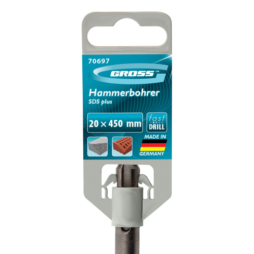 Бур по бетону Pro, 20 х 450 мм, SDS Plus Gross по ценам производителя в Челябинске с доставкой по всей России
