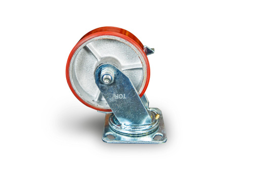 Колесо большегрузное поворотное SCpb 55 125 мм полиуретановое с тормозом (N) по ценам производителя в Челябинске с доставкой по всей России