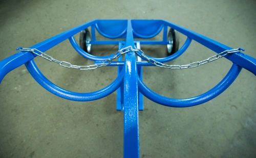 Тележка для газовых баллонов TOR ГБ-2, 2 баллона (250 литые колеса + 160 поворотное) по ценам производителя в Челябинске с доставкой по всей России