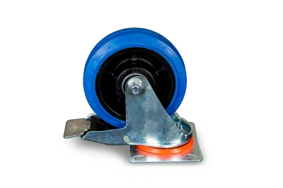 Колесо поворотное из эластичной резины MW150 150 мм с тормозом по ценам производителя в Челябинске с доставкой по всей России