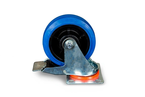 Колесо поворотное из эластичной резины MW150 150 мм с тормозом по ценам производителя в Челябинске с доставкой по всей России