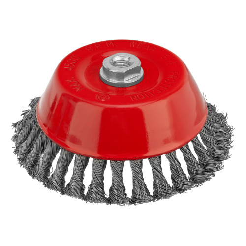 Щетка для УШМ, 150 мм, М14, "чашка", крученая проволока 0.5 мм Matrix по ценам производителя в Челябинске с доставкой по всей России