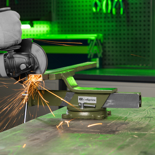 Тиски слесарные, 200 мм, стальные, поворотные Сибртех по ценам производителя в Челябинске с доставкой по всей России