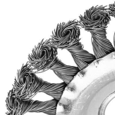 Щетка для УШМ 125 мм, посадка 22.2 мм, плоская, крученая проволока 0.5 мм Matrix по ценам производителя в Челябинске с доставкой по всей России