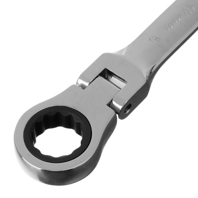 Ключ комбинированный трещоточный, 17 мм, CrV, шарнирный, зеркальный хром Matrix Professional по ценам производителя в Челябинске с доставкой по всей России