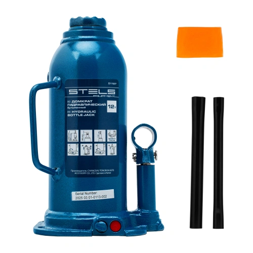 Домкрат гидравлический бутылочный, 12 т, h подъема 227-457 мм Stels по ценам производителя в Челябинске с доставкой по всей России