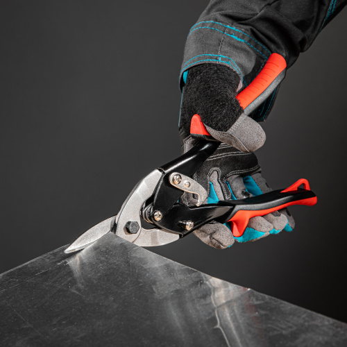 Ножницы по металлу, 250 мм, пряморежущие, для тонкого металла, обрезиненные рукоятки Matrix по ценам производителя в Челябинске с доставкой по всей России