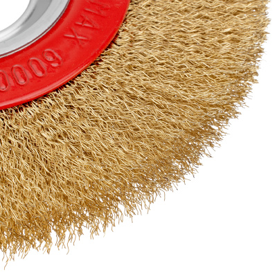 Щетка для точила, 175 мм, посадка 32 мм, плоская, латунированная витая проволока Matrix по ценам производителя в Челябинске с доставкой по всей России