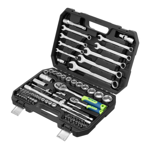 Набор инструментов, 1/2", 1/4", пластиковый кейс, 82 предмета Сибртех по ценам производителя в Челябинске с доставкой по всей России