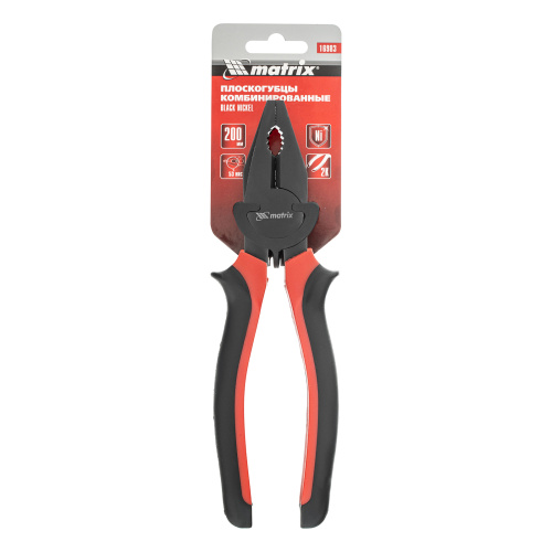 Плоскогубцы комбинированные Black Nickel, 200 мм, двухкомпонентные рукоятки Matrix по ценам производителя в Челябинске с доставкой по всей России