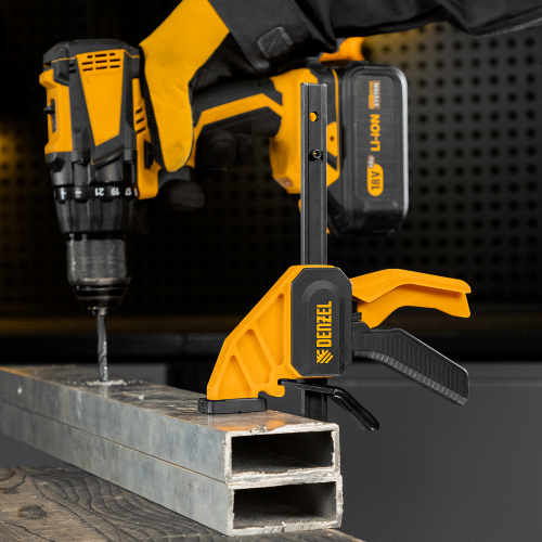 Струбцина F-образная, быстрозажимная, 150 х 55 мм, усиленный нейлоновый корпус Denzel по ценам производителя в Челябинске с доставкой по всей России