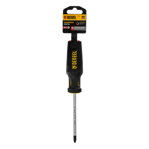 Отвертка, PH2х100 мм, S2, 3к рукоятка Denzel по ценам производителя в Челябинске с доставкой по всей России