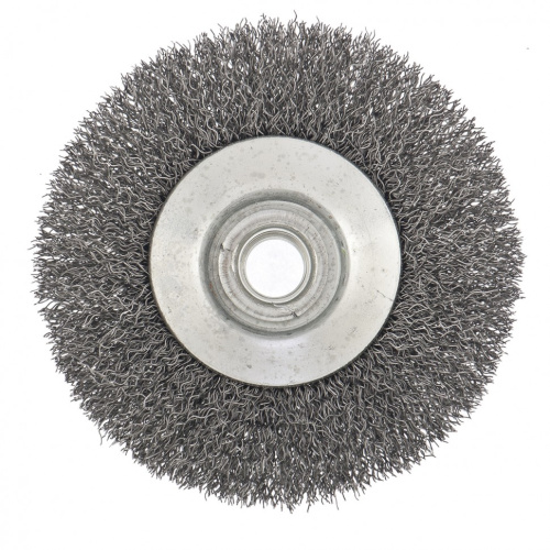 Щетка для УШМ, 100 мм, М14, "тарелка", витая проволока Сибртех по ценам производителя в Челябинске с доставкой по всей России