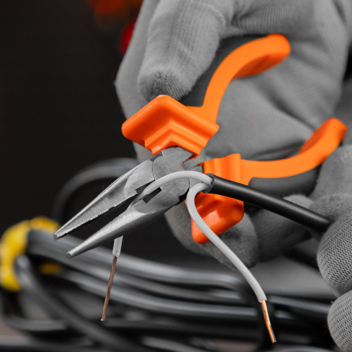 Длинногубцы прямые Comfort, 160 мм ,шлифованные, двухкомпонентные рукоятки Sparta по ценам производителя в Челябинске с доставкой по всей России