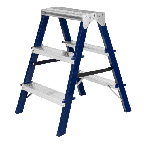 Стремянка двусторонняя 3 ступени, стальная, Сибртех по ценам производителя в Челябинске с доставкой по всей России