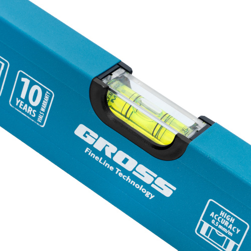 Уровень алюминиевый усиленный, 1800 мм, 3 глазка Gross по ценам производителя в Челябинске с доставкой по всей России