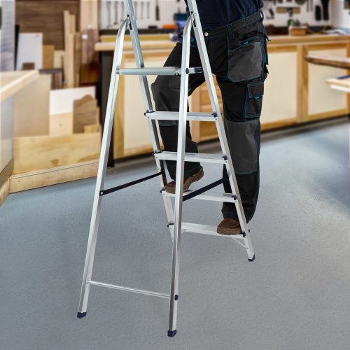 Стремянка усиленная, 5 ступеней, алюминиевая, MTX по ценам производителя в Челябинске с доставкой по всей России