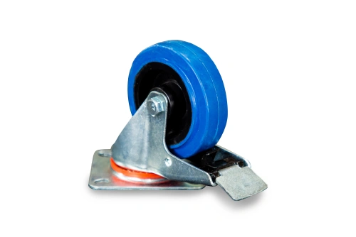 Колесо поворотное резина SRCLb 42 100 мм с тормозом (F) по ценам производителя в Челябинске с доставкой по всей России