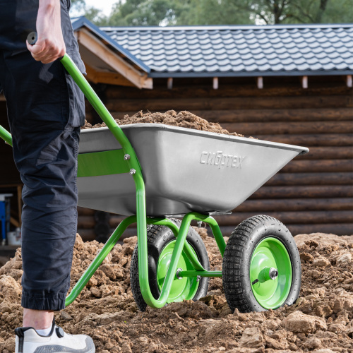 Тачка садовая, 2-х колесная, грузоподъемность 120 кг, объем 65 л Сибртех по ценам производителя в Челябинске с доставкой по всей России