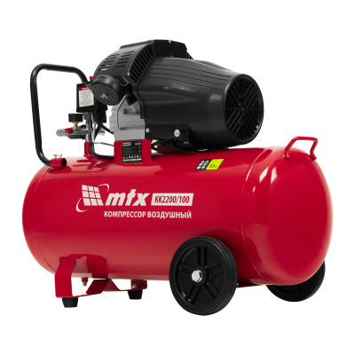Компрессор воздушный КК-2200/100, 2,2 кВт, 350 л/мин, 100 л, прямой привод, масляный MTX по ценам производителя в Челябинске с доставкой по всей России