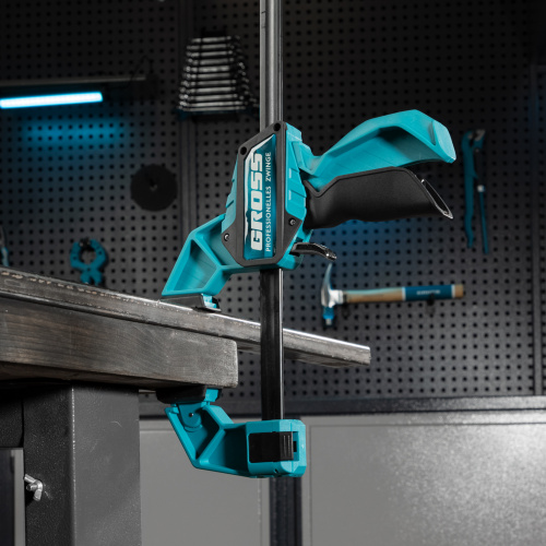 Струбцина реечная, быстрозажимная, пистолетного типа, пошаговый механизм, пластиковый корпус, 600мм Gross по ценам производителя в Челябинске с доставкой по всей России