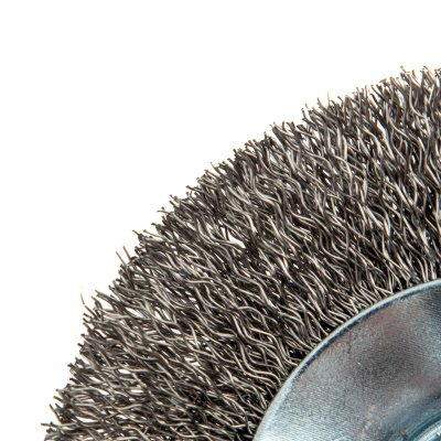 Щетка для УШМ, 100 мм, "Тарелка", витая нержавеющая проволока 0.3 мм, М14 Denzel по ценам производителя в Челябинске с доставкой по всей России