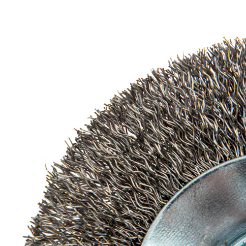 Щетка для УШМ, 100 мм, "Тарелка", витая нержавеющая проволока 0.3 мм, М14 Denzel по ценам производителя в Челябинске с доставкой по всей России