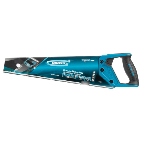 Ножовка по дереву "Piranha", 400 мм, 11-12 TPI, зуб-3D, каленый зуб, тефлоновое покрытие полотна, двухкомпонентная рукоятка Gross по ценам производителя в Челябинске с доставкой по всей России