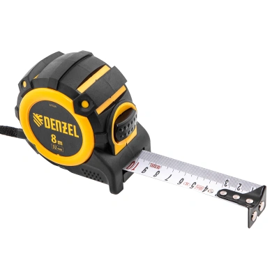 Рулетка 8м х 32мм, автоматич. фиксац., нейлон. покрытие, магнит. зацеп, двухстор. разметка Denzel по ценам производителя в Челябинске с доставкой по всей России